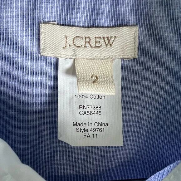 J. Crew Women’s Chambray Business Casual Dress Size 2 Blue & White Classy - Picture 5 of 8